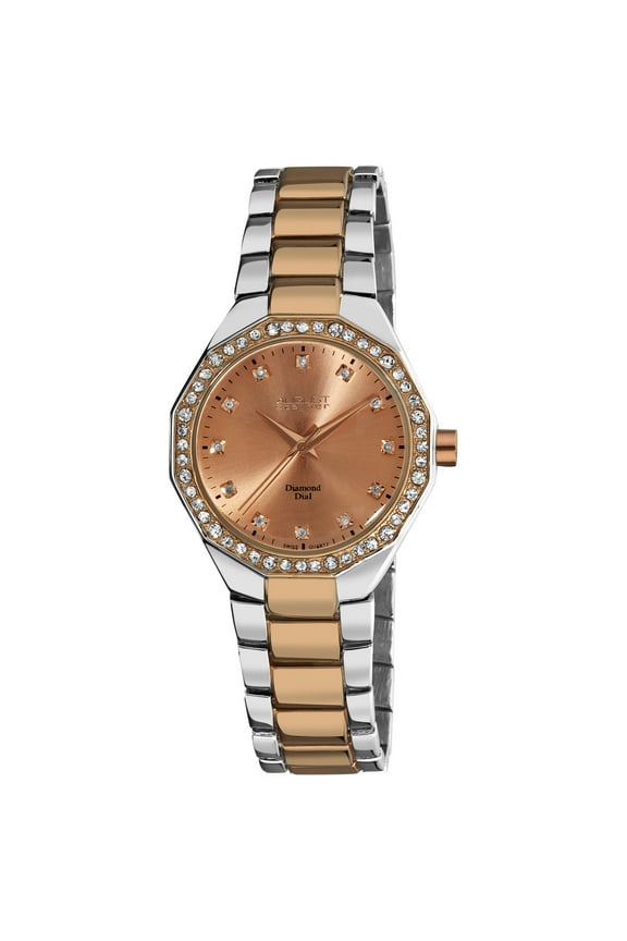Women's Diamond Water-Resistant Swiss-Quartz Two-Tone Bracelet Watch