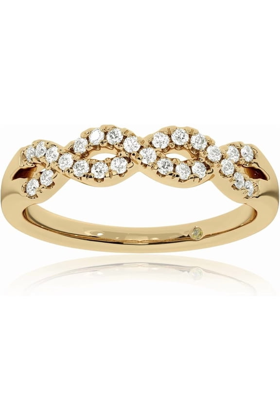 Women's Diamond Wedding Bands | Real 10K White Gold Lab Grown Diamond Anniversary Ring, and Stacking Bands | 1/2 Carat Certified GH VS/SI Infinity Diamond Band | Size 9.5