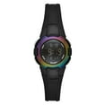 Women's Digital Sport Watch in Black with "Oil Slick" Accents