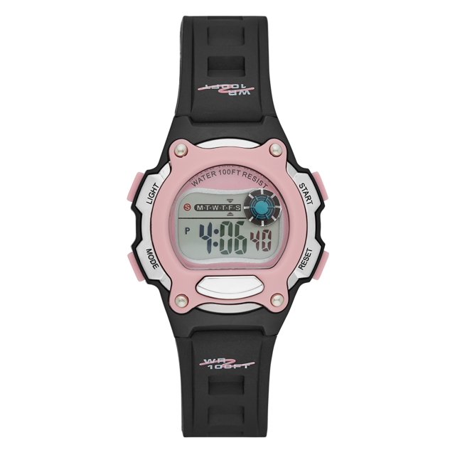 Women's Digital Sport Watch with Pink Accents