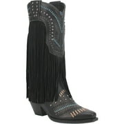 Womens Dingo Gypsy Fringe Leather Boots Black