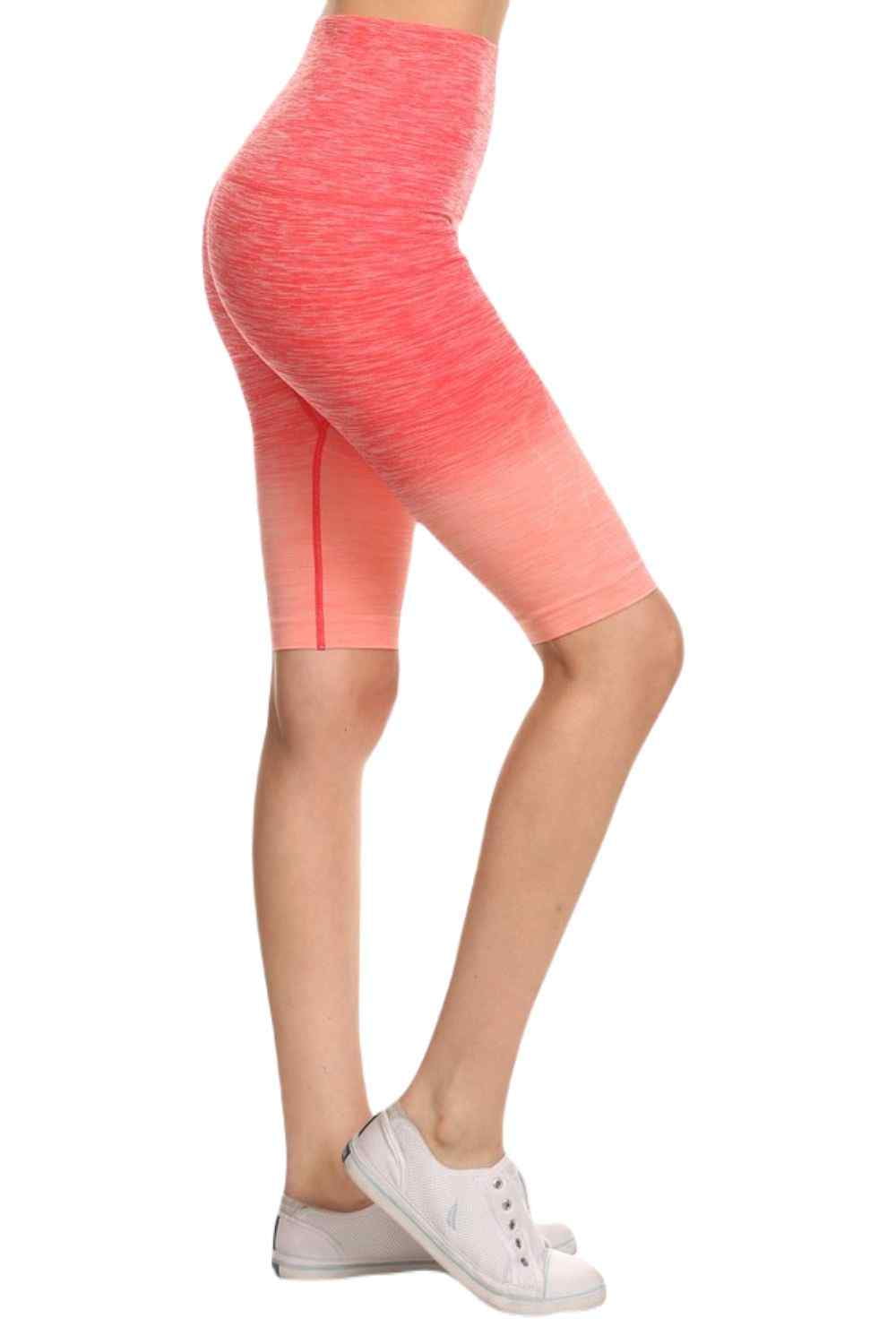 YELETE Womens Activewear Ombre Workout Capri Leggings, Charcoal