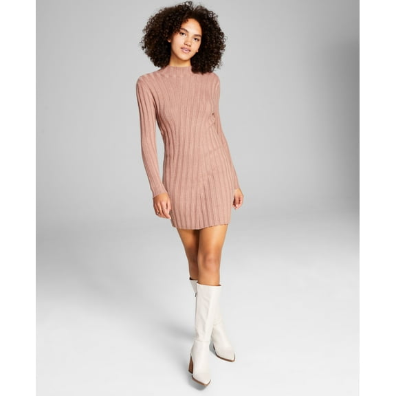 Women's Directional Ribbed Bodycon Dress Almond L