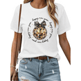 thumbnail image 1 of Women's Disco T-Shirt - Disco Ball Bow New Year Graphic Tee - Glam Retro Party Print Short Sleeve Tops, 1 of 5