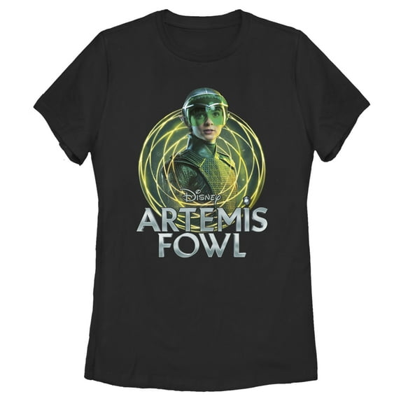 Women's Disney Artemis Fowl Captain Holly Short Swirl Graphic Tee Black Large