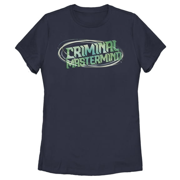 Women's Disney Artemis Fowl Criminal Mastermind Swirl  Graphic Tee Navy Blue Medium