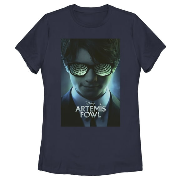 Women's Disney Artemis Fowl Sunglasses Portrait  Graphic Tee Navy Blue Large