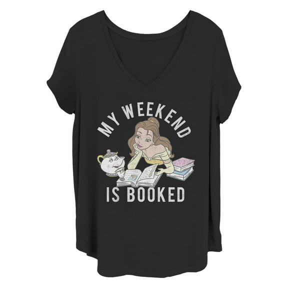 Women's Disney Beauty and the Beast Weekend Booked  Graphic T-Shirt