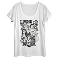 thumbnail image 1 of Women's Disney Black and White Princesses Living the Dream Scoop Neck White Medium, 1 of 4
