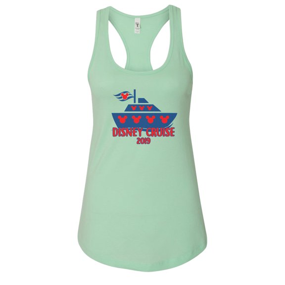 Women’s “Disney Cruise 2019” Next Level Racerback Tank Top USA MADE RB Clothing Co Mint, X-Large