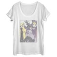 thumbnail image 1 of Women's Disney Distressed Villains Poster Scoop Neck White Medium, 1 of 4
