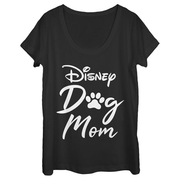 Women's Disney Dog Mom Logo  Graphic Tee Black Large