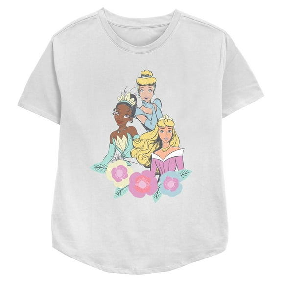 Women's Disney Floral Princess  Graphic T-Shirt