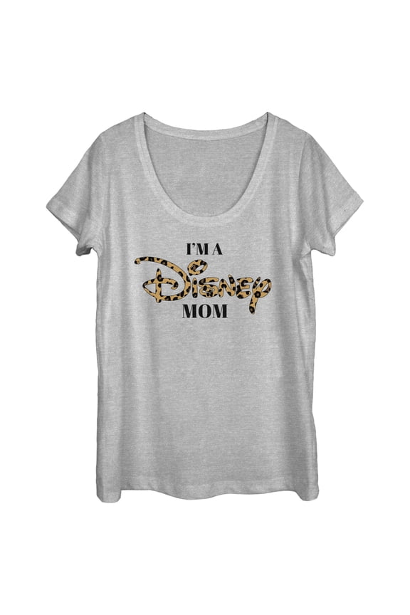 Women's Disney I'm a Mom Cheetah Logo Graphic Tee Athletic Heather Small