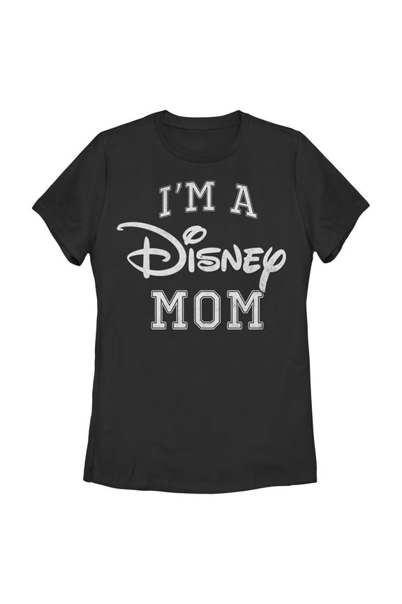Women's Disney I'm a Mom Distressed Logo Graphic Tee Black Medium