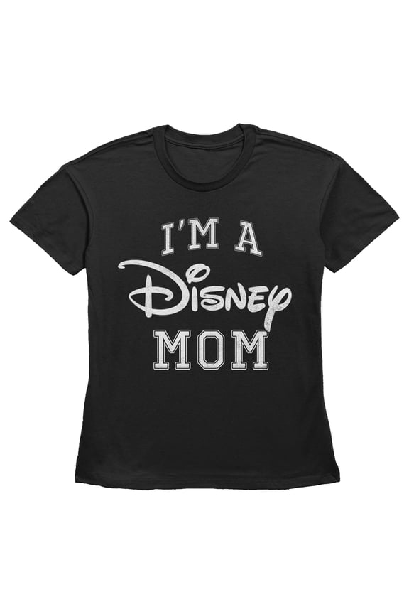 Women's Disney I'm a Mom Distressed Logo Graphic Tee Black Medium