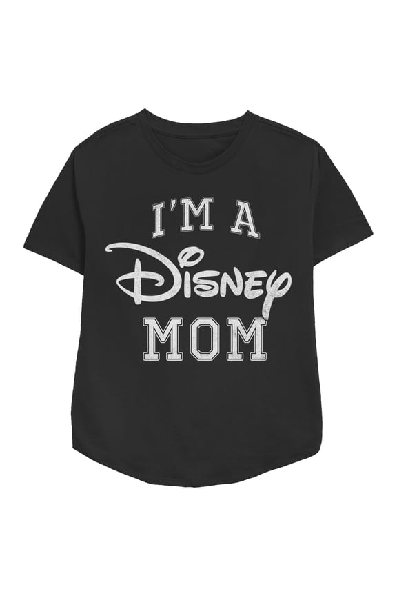 Women's Disney I'm a Mom Distressed Logo Graphic Tee Black Small