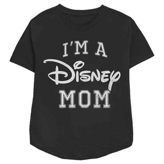 Women's Disney I'm a Mom Distressed Logo Graphic Tee Black Small