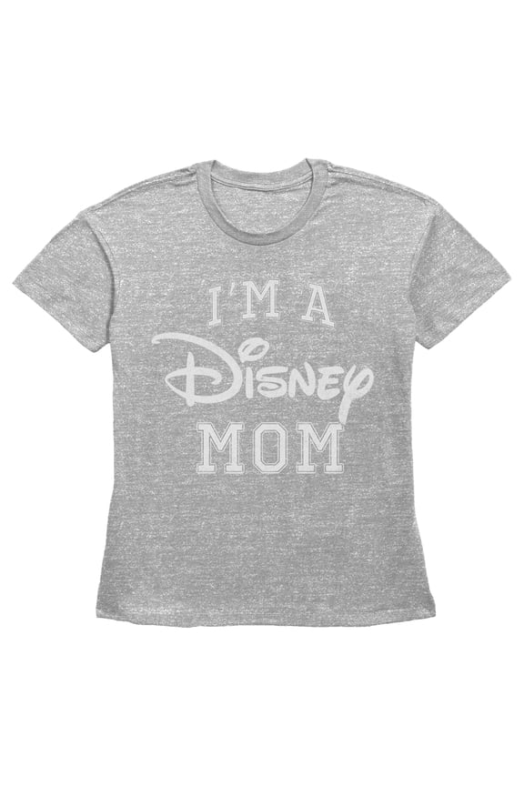 Women's Disney I'm a Mom Distressed Logo Graphic Tee Heather Gray X Large