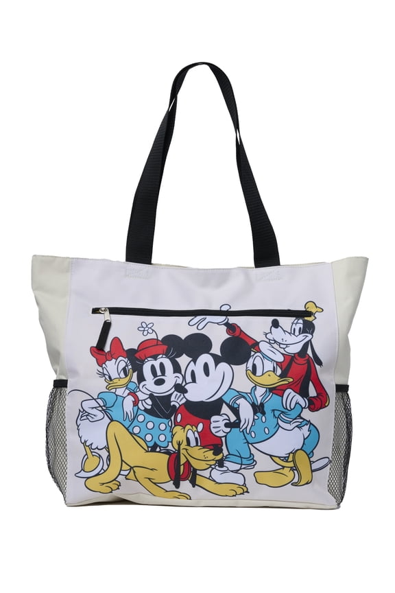 Mickey & Friends Women's Zippered Beach Travel Tote with Bottle Pockets