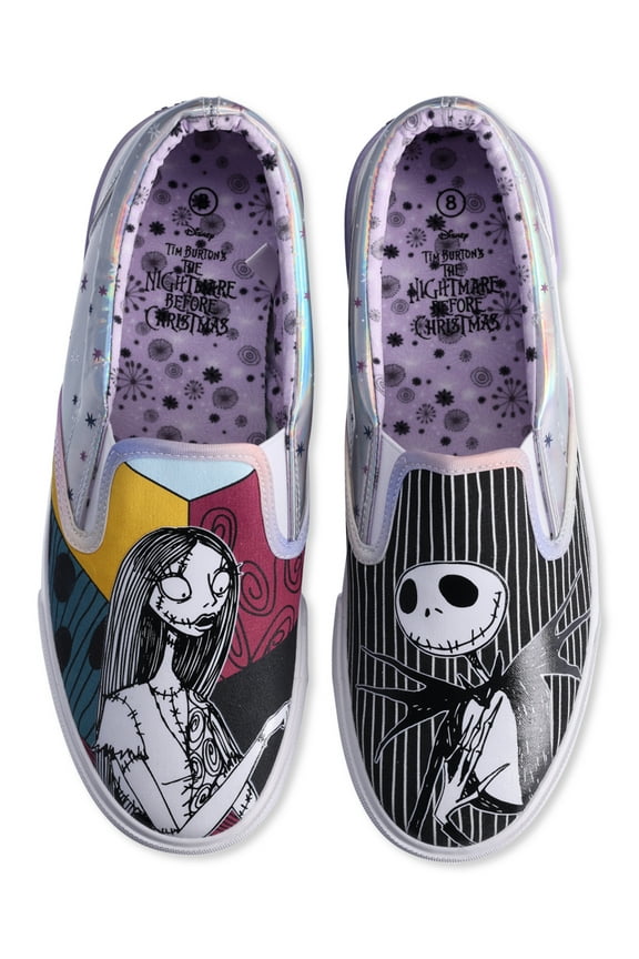 Women?s Disney Nightmare Before Christmas Low Top Slip-On Sneakers, Sizes 6-11