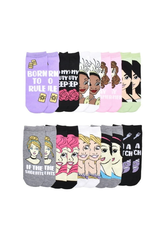 Women's Disney Princess 10 Pack Low Cut Socks