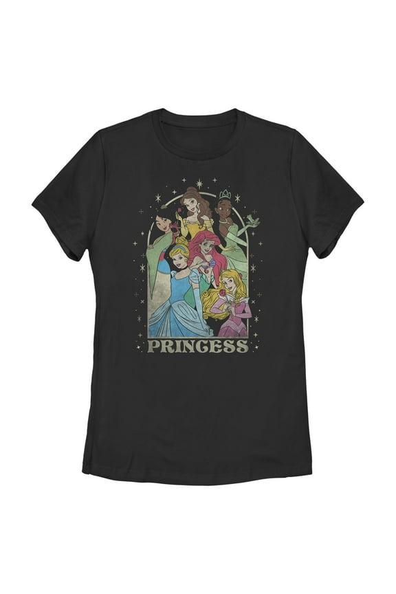 Women's Disney Princess Arch Graphic Tee Black X Large