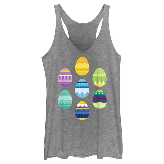 Women's Disney Princess Easter Eggs  Racerback Tank Top Gray Heather Medium