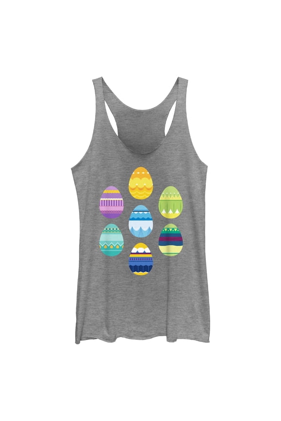Women's Disney Princess Easter Eggs Racerback Tank Top Gray Heather X Large