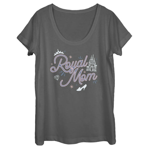 Women's Disney Princess Royal Mom Graphic Tee Charcoal Medium
