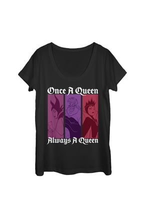 Women's Disney Princesses Always a Queen Scoop Neck Black Large