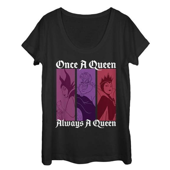 Women's Disney Princesses Always a Queen  Scoop Neck Black Medium