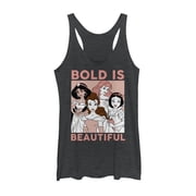 Women's Disney Princesses Bold is Beautiful Racerback Tank Top Black Heather Small