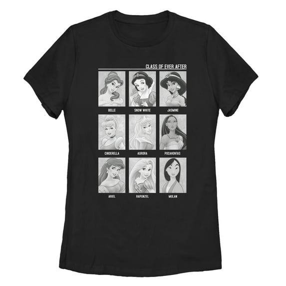 Women's Disney Princesses Class of Ever After Graphic Tee Black Medium