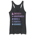 thumbnail image 1 of Women's Disney Princesses Keywords  Racerback Tank Top Black Heather X Large, 1 of 3