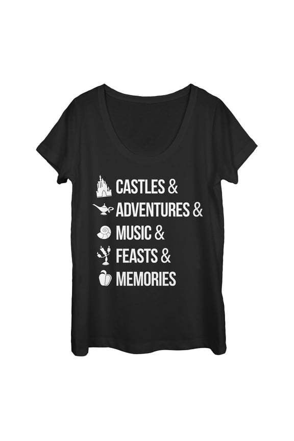 Women's Disney Princesses Magic Keywords Scoop Neck Black X Large