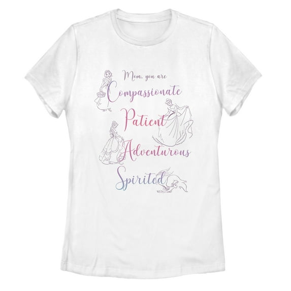 Women's Disney Princesses Personalities Graphic Tee White X Large