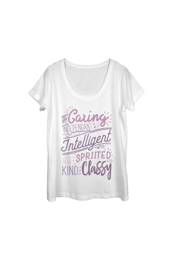 Women's Disney Princesses Mother's Day Qualities  Scoop Neck White Small