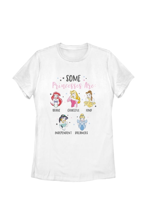 Women's Disney Princesses Personalities Graphic Tee White 2X Large