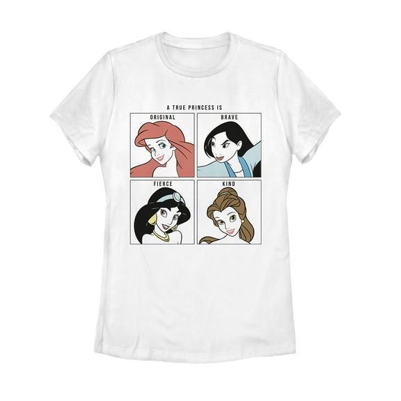 Women's Disney Princesses True Qualities  Graphic Tee White 2X Large