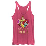 Women's Disney Princesses Valentine Strong Hearts Racerback Tank Top Pink Heather Medium