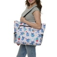 thumbnail image 1 of Disney Lilo & Stitch Large Tote Bag Zipper Beach Travel Bag Water Bottle Pockets, 1 of 9