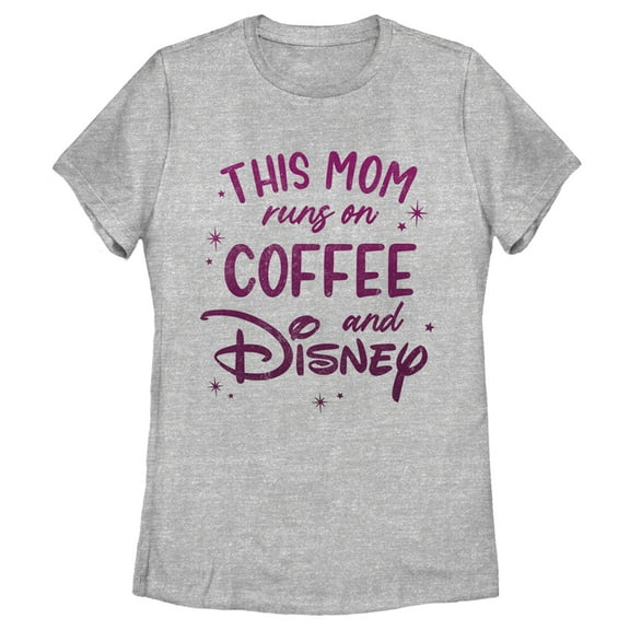 Women's Disney This Mom Runs On Coffee Graphic Tee Athletic Heather X Large