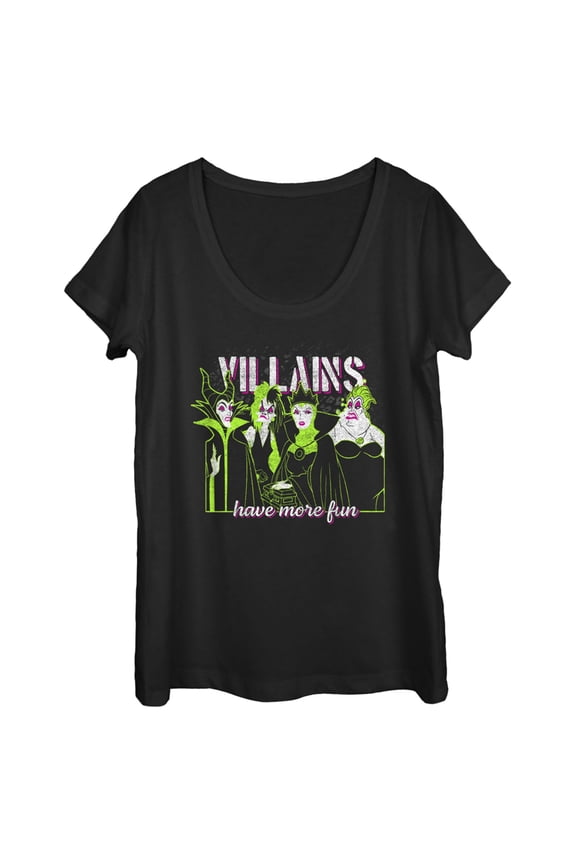 Women's Disney Villains Have More Fun Scoop Neck Black Large