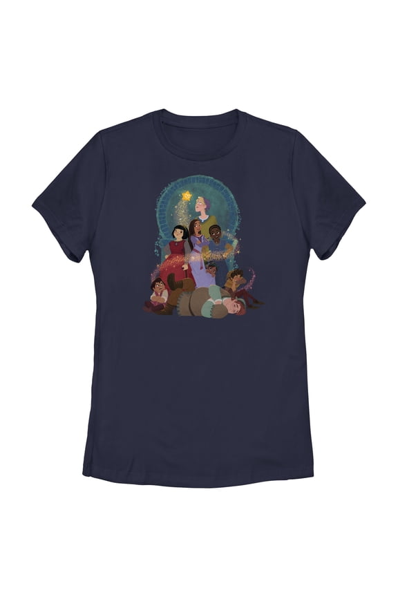 Women's Disney Wish Asha and the Teens T-Shirt - Navy Blue - Small