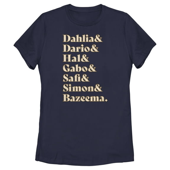 Women's Disney Wish Character Name Stack T-Shirt - Navy Blue - Small