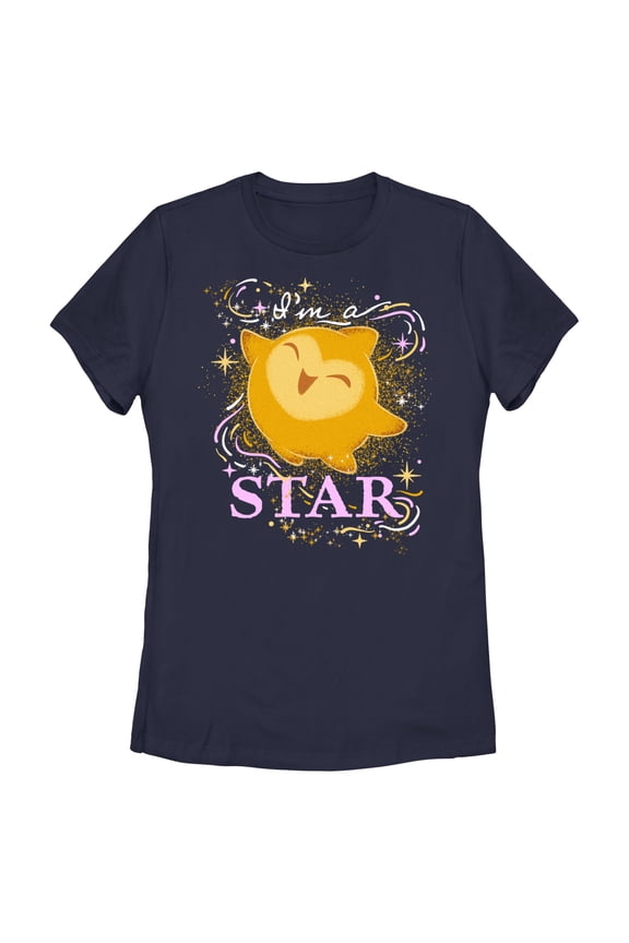 Women's Disney Wish I'm a Star  T-Shirt - Navy Blue - Small