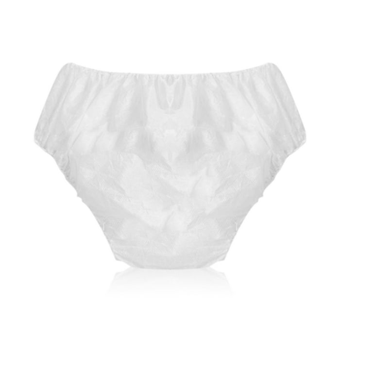 Women's Disposable 100% Non-Woven Underwear Travel Panties High Cut Briefs,  White ( 6 pcs / pk ) 