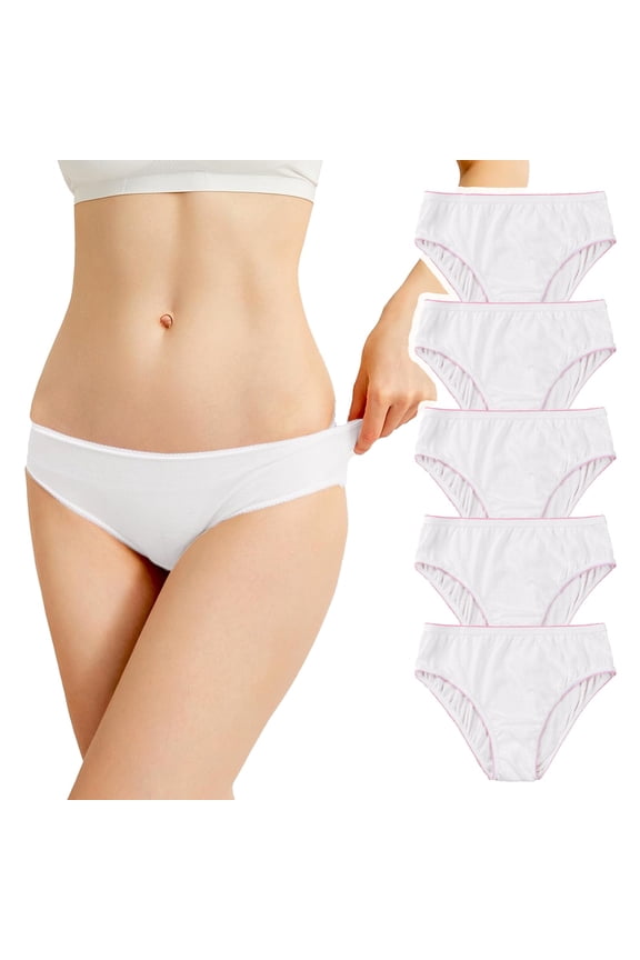 Women’s Disposable Underwear for Travel Stays Panties White(5pk) Satin Underwear for Women XXL