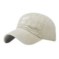 thumbnail image 1 of Women's Distressed Embroidered Baseball Cap, Washed Cotton Adjustable Sun Hat for Casual Daily Wear, Street Style, and Summer Sun Protection, Vintage Inspired Design Beige, 1 of 2
